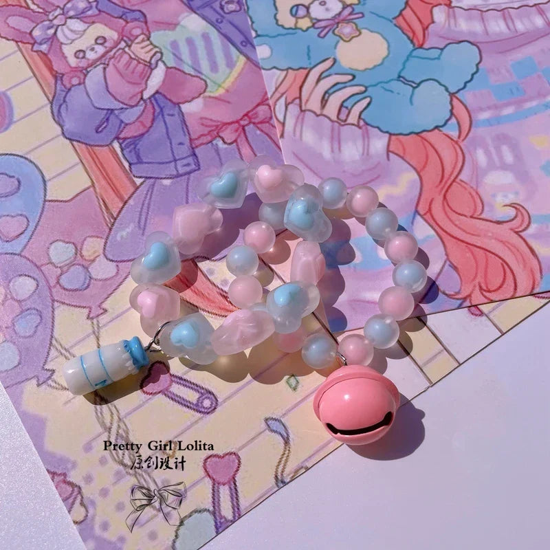 Powder blue sweet lolita hair niang headbands badge