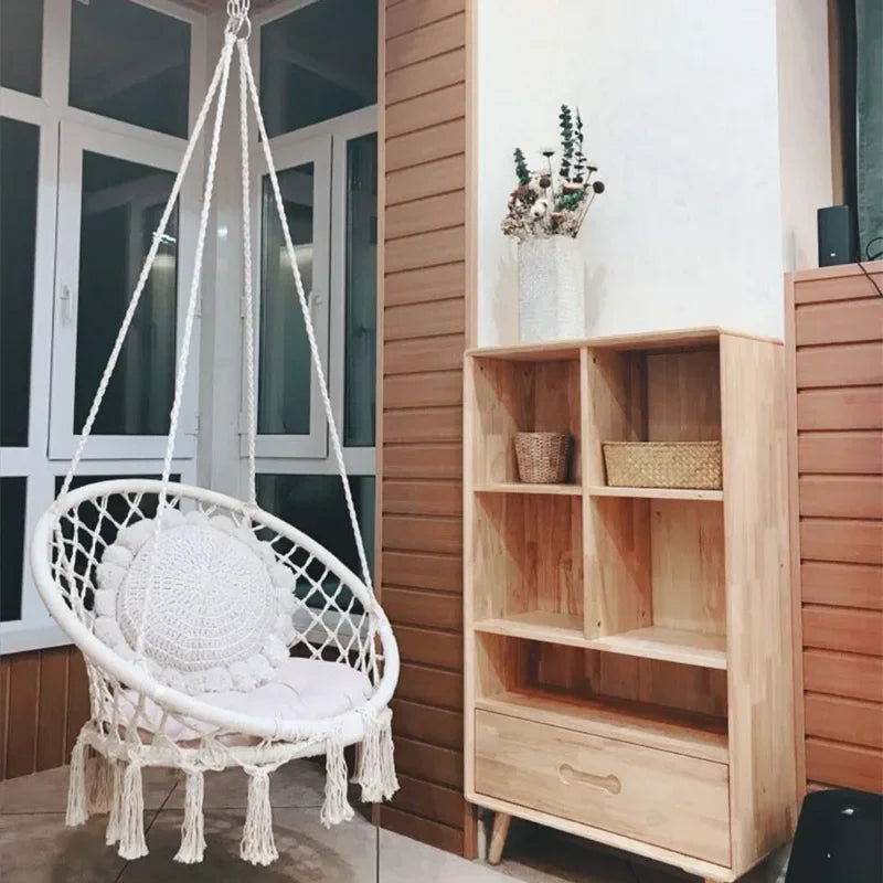 Premium Quality Patio Swing with Cotton Rope Metal