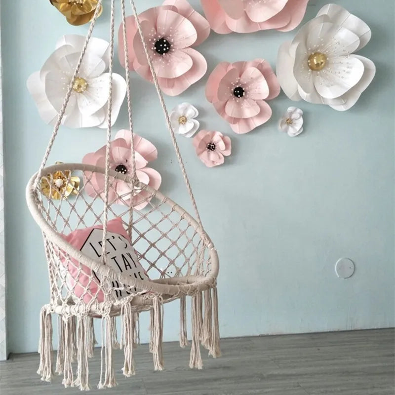 Premium Quality Patio Swing with Cotton Rope Metal