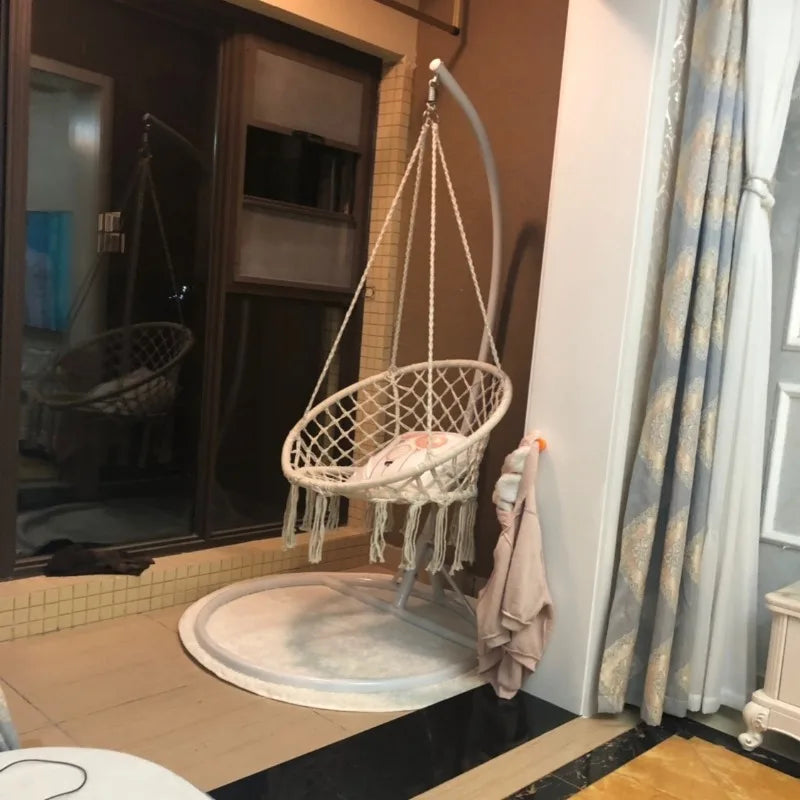 Premium Quality Patio Swing with Cotton Rope Metal