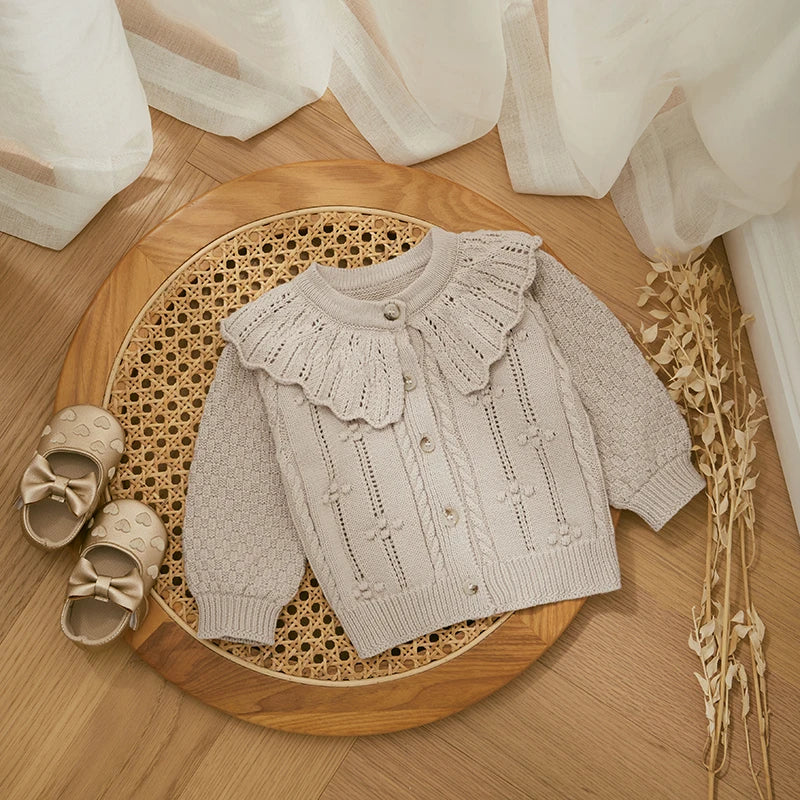 Princess Baby Girls Knitted Cardigan Sweater Cute Doll