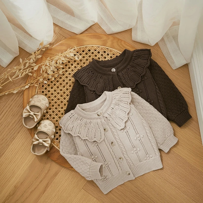 Princess Baby Girls Knitted Cardigan Sweater Cute Doll