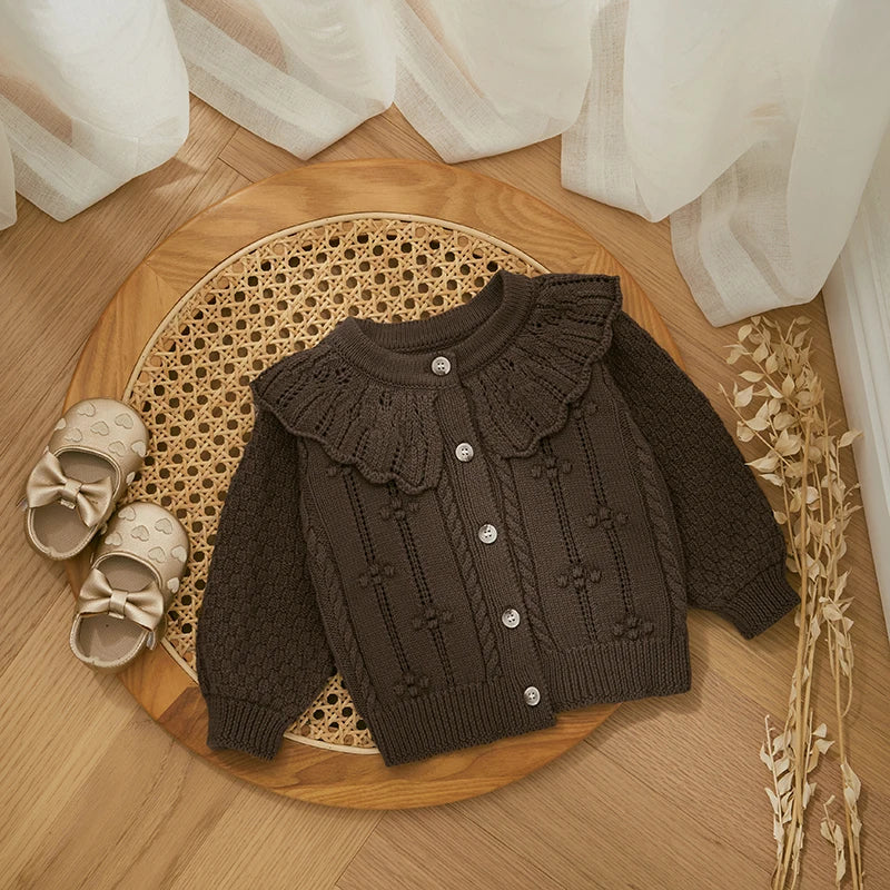 Princess Baby Girls Knitted Cardigan Sweater Cute Doll