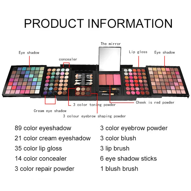 Professional 177 Color Eyeshadow Palette Makeup Cosmetic Sets