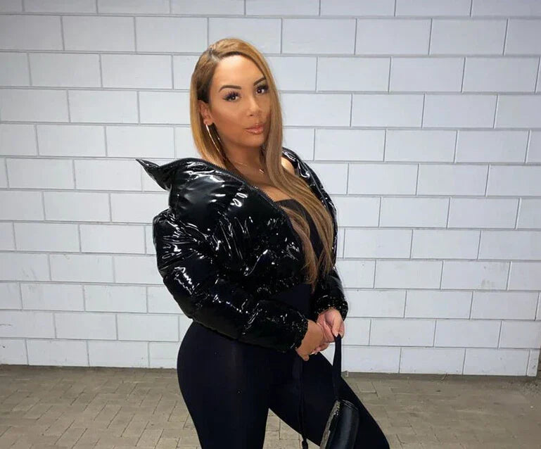 Puloru Winter Women Puffer Jackets Long Sleeve Zip