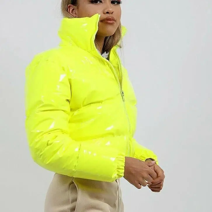 Puloru Winter Women Puffer Jackets Long Sleeve Zip