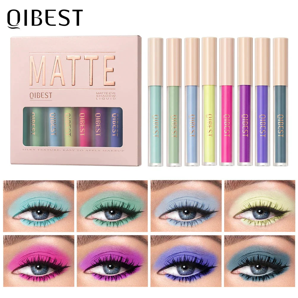 QIBEST 8 Colors Liquid Eyeshadow Sets Matte Eyeshadow