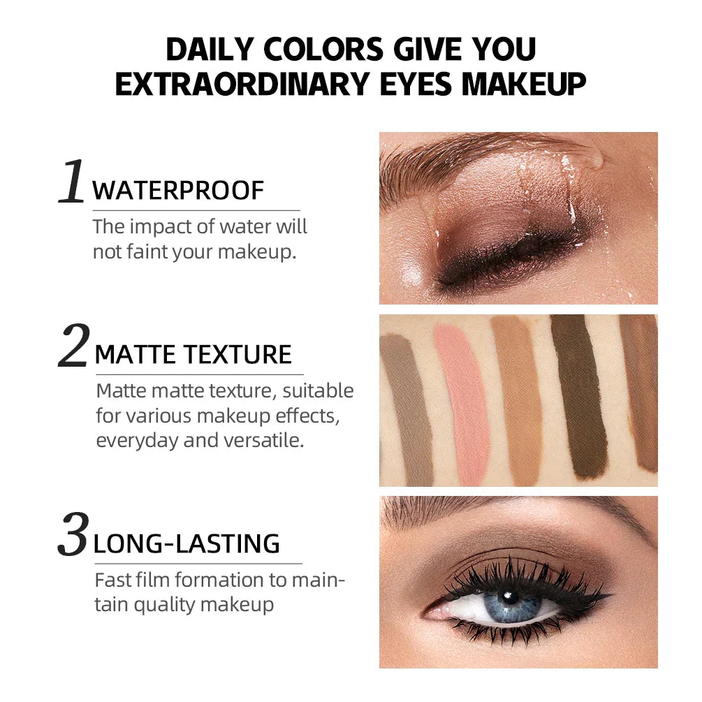 QIBEST 8 Colors Liquid Eyeshadow Sets Matte Eyeshadow