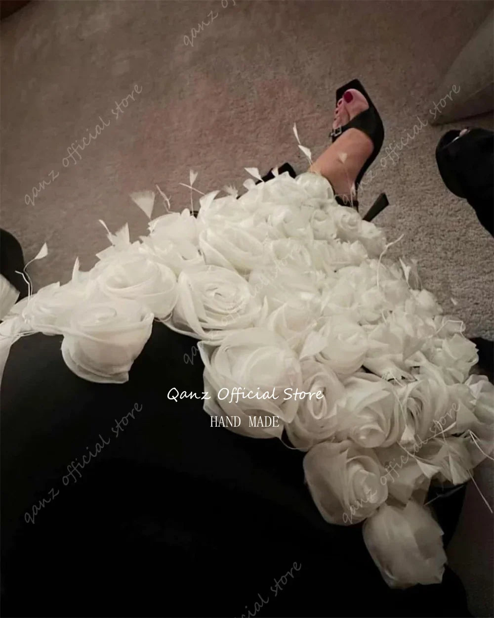 Qanz Luxury Saudi Arabia Evening Dresses Full Sleeves