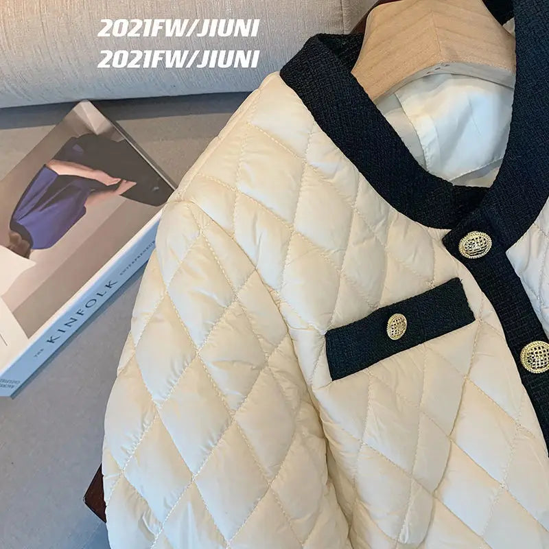 Quilted Cotton Down Coats Big Size Outwear Argyle