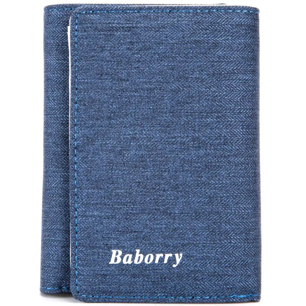 RFID Theft Protection Wallet Men's Canvas wallet Coin purse Triple folding short wallet father’s day gift-123-10sanze