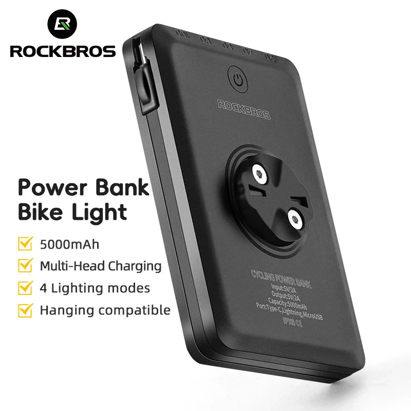 ROCKBROS Bike Light With Built In 5000mAh Batter