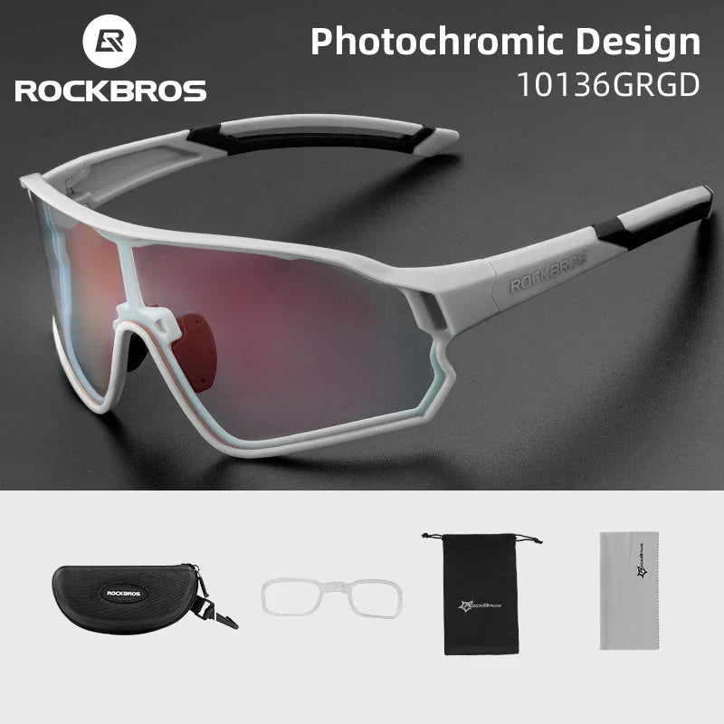 ROCKBROS Photochromic Cycling Glasses UV400 Sunglasses Outdoor Sport