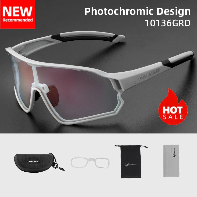 ROCKBROS Photochromic Cycling Glasses UV400 Sunglasses Outdoor Sport