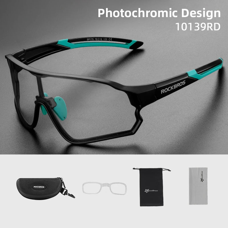 ROCKBROS Photochromic Cycling Glasses UV400 Sunglasses Outdoor Sport