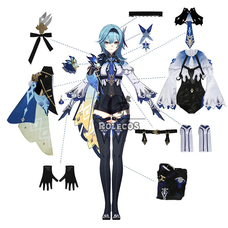 ROLECOS Genshin Impact Eula Cosplay Costume Uniform Cosplay