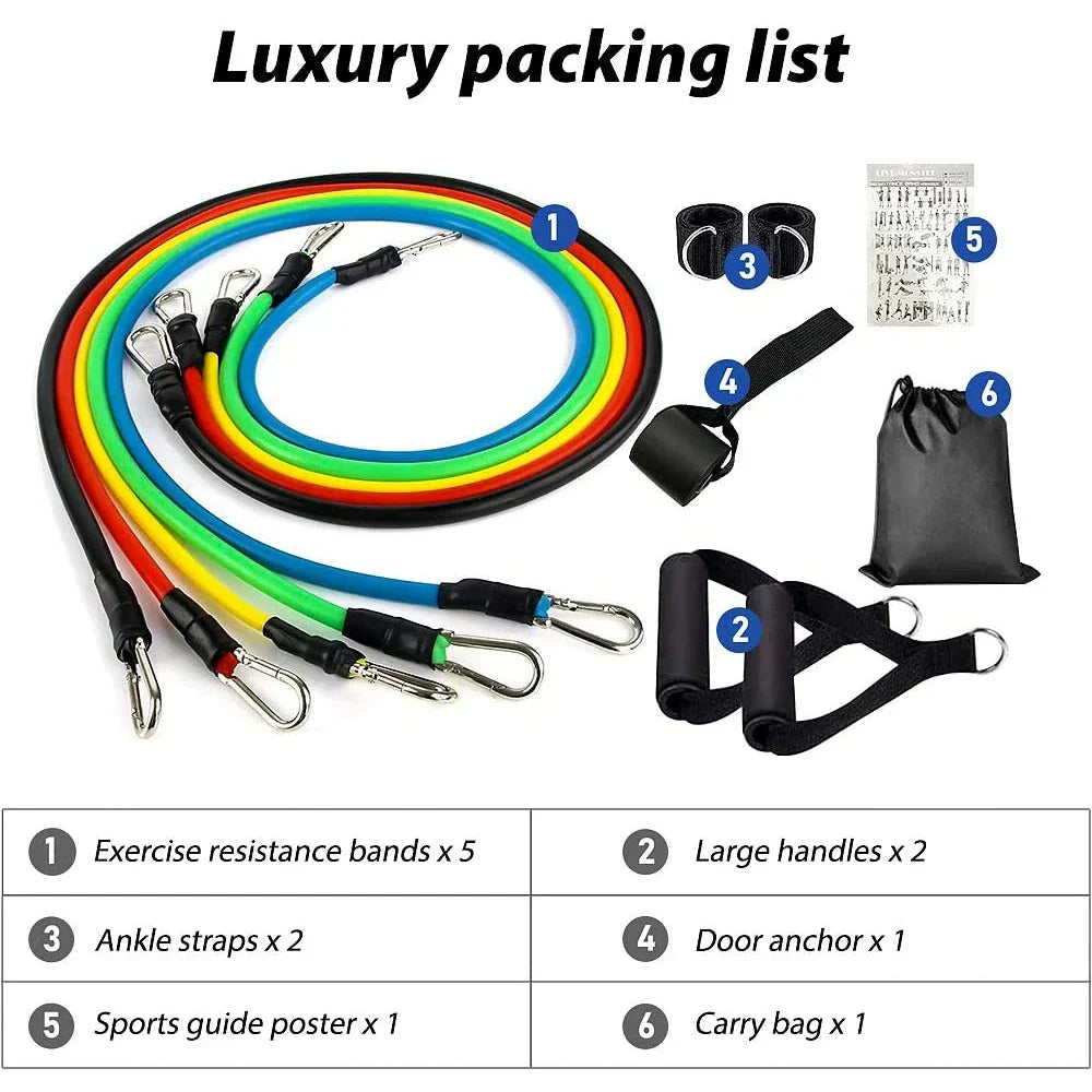 Resistance Bands Set Bodybuilding Home Gym Equipment Professional