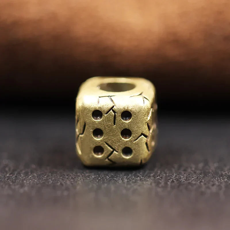 Retro Dice Brass Knife Beads EDC Outdoor DIY