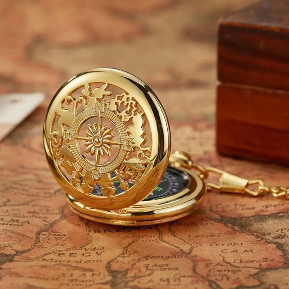 Retro Outdoor Hiking Navigation Compass Vintage Bronze Pocket