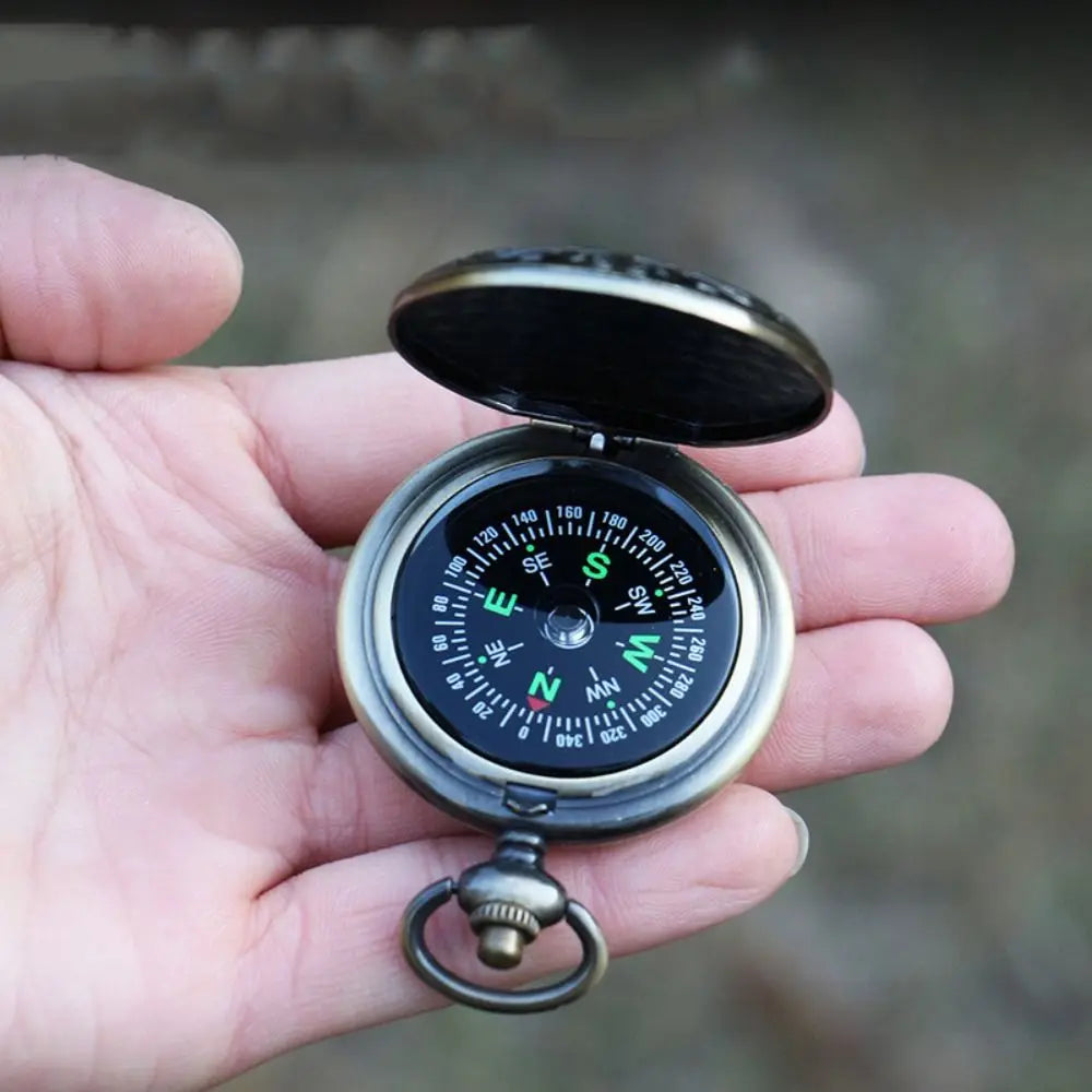 Retro Outdoor Hiking Navigation Compass Vintage Bronze Pocket