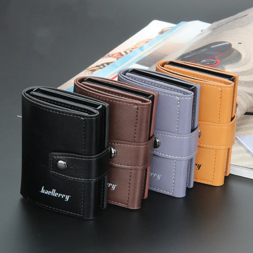 Rfid Men Card Wallets Hasp Small Card Wallets PU Leather Slim Mini Wallet Qaulity Male Purses