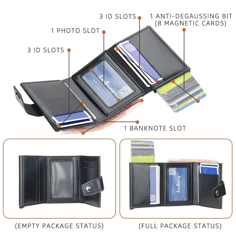 Rfid Men Card Wallets Hasp Small Card Wallets PU Leather Slim Mini Wallet Qaulity Male Purses