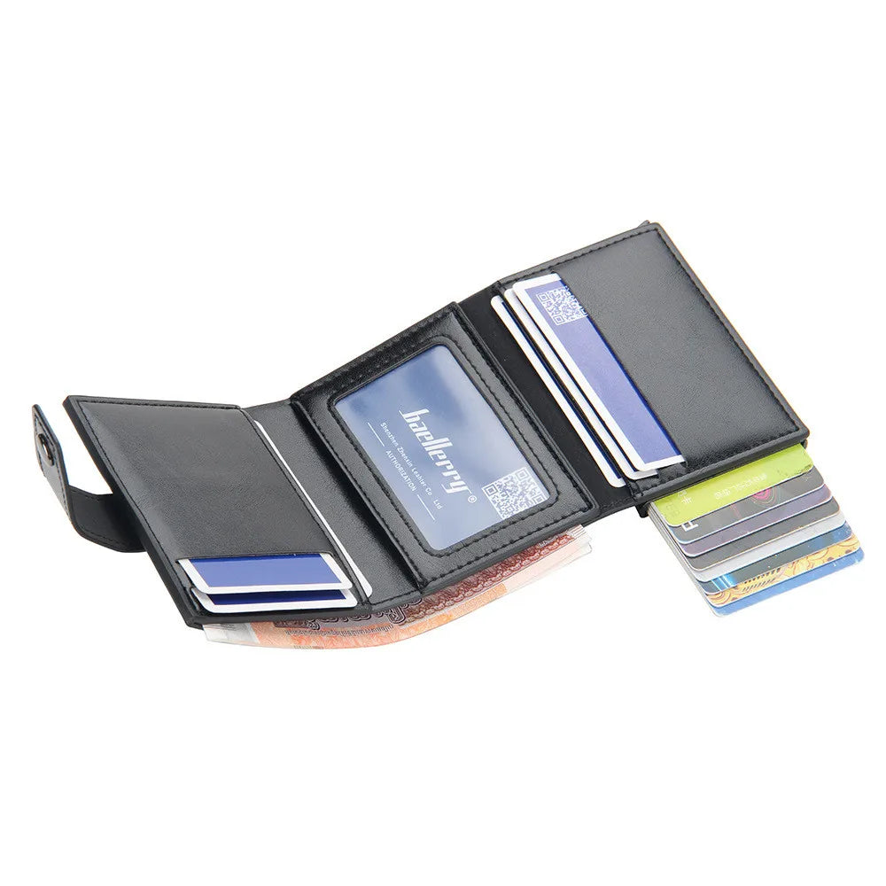 Rfid Men Card Wallets Hasp Small Card Wallets PU Leather Slim Mini Wallet Qaulity Male Purses