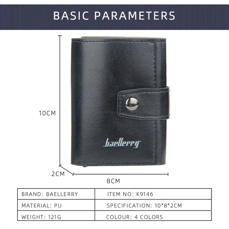 Rfid Men Card Wallets Hasp Small Card Wallets PU Leather Slim Mini Wallet Qaulity Male Purses