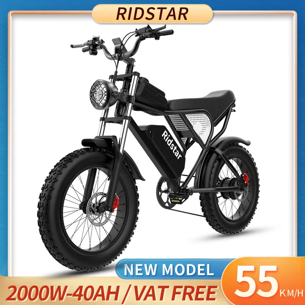 Ridstar Q20 Electric Bike 2000W 48V 40AH Waterproof