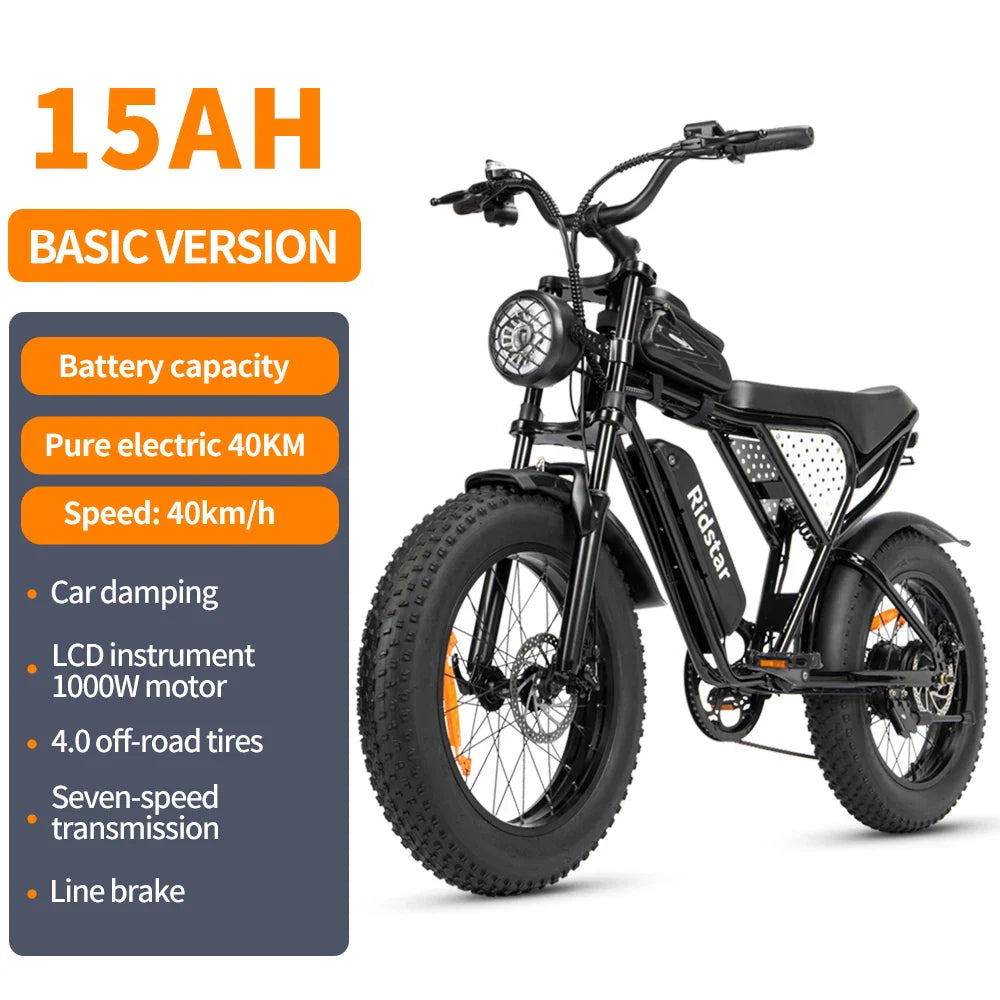 Ridstar Q20 Electric Bike 2000W 48V 40AH Waterproof
