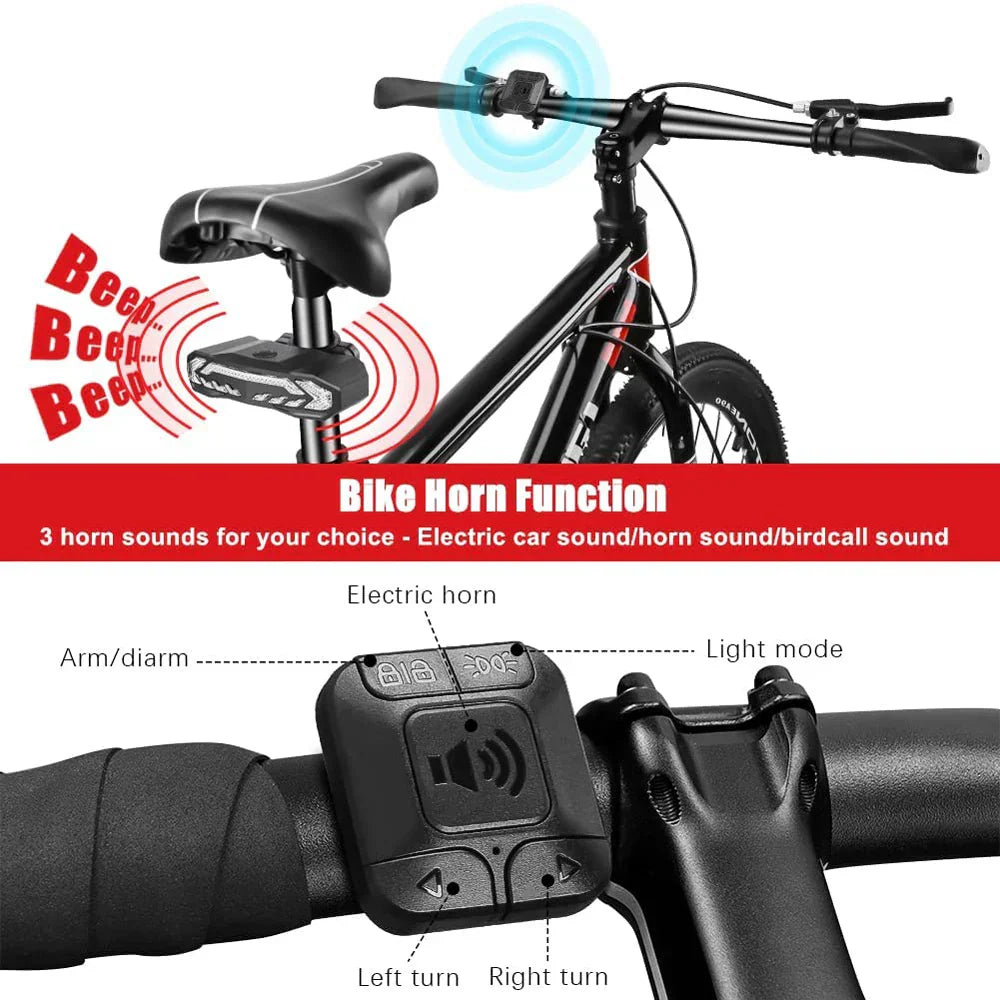 Rockbye Bicycle Rear Light Alarm Waterproof Rechargeable Scooter