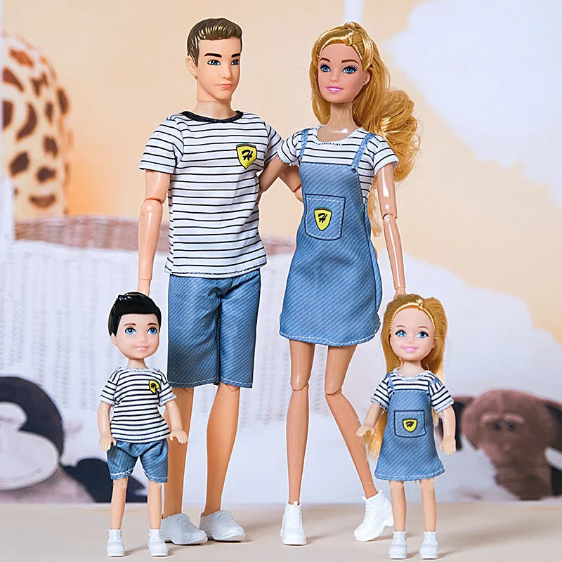 30cm Family Doll Movable Body Mom Dad Ken