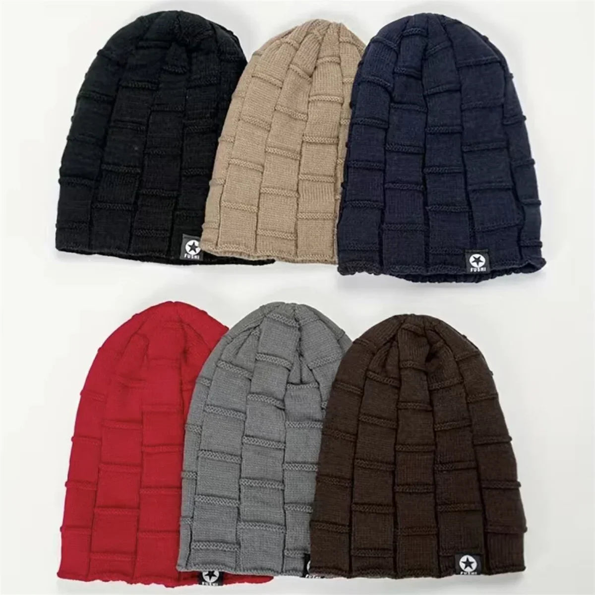 New Unisex Fleece Lined Beanie Hat Knit Warm