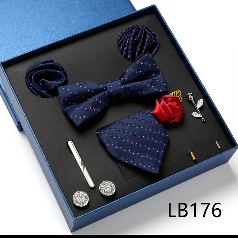 Luxury Quality Tie Set With Necktie Bowtie Pocket