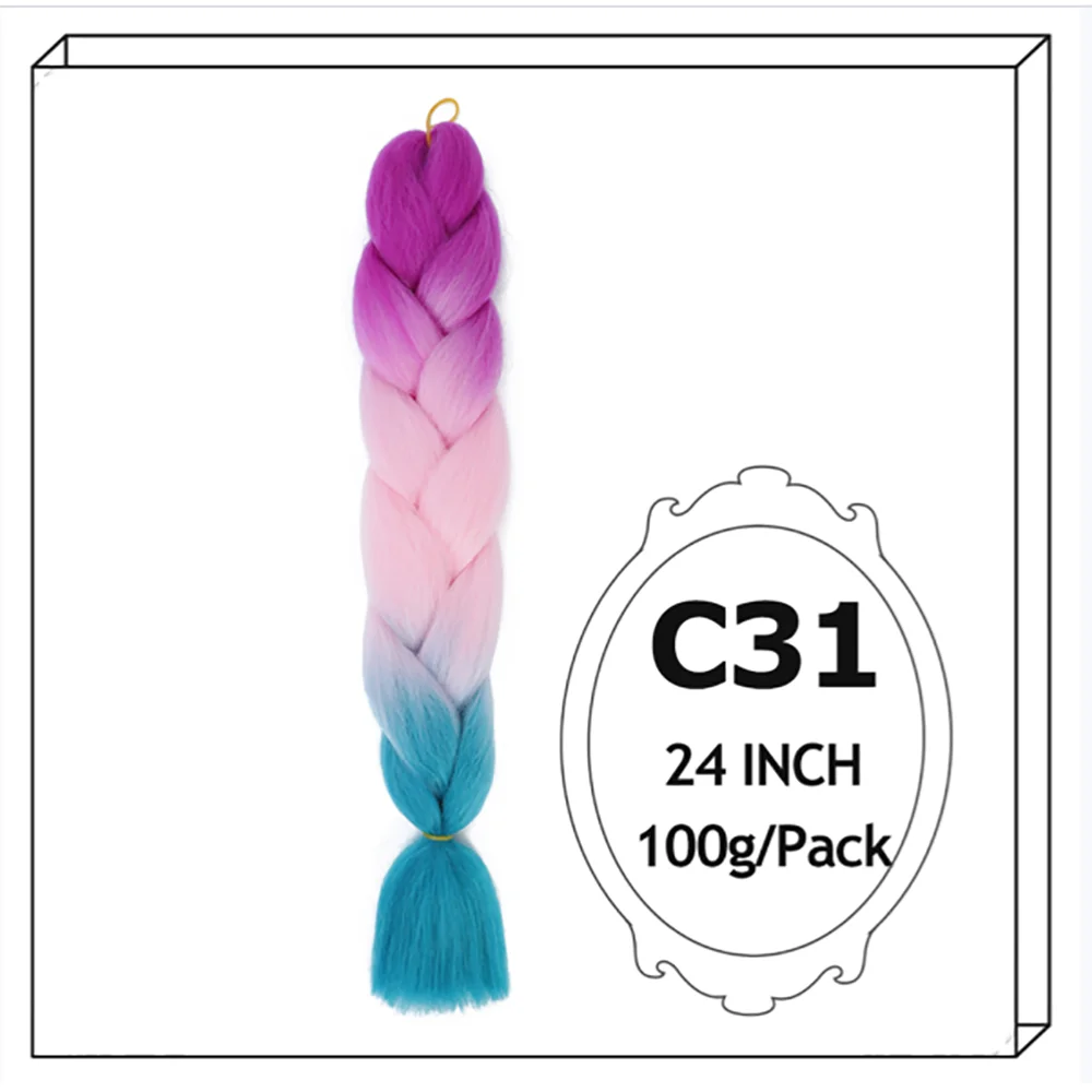 24Inch Synthetic Long Jumbo Ombre Braiding Hair For