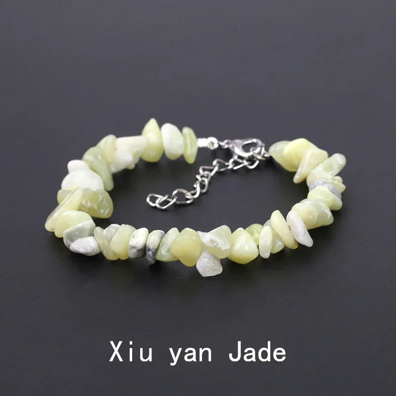 Natural Crystal Gemstone Irregular Energy Stone Bracelet Beads