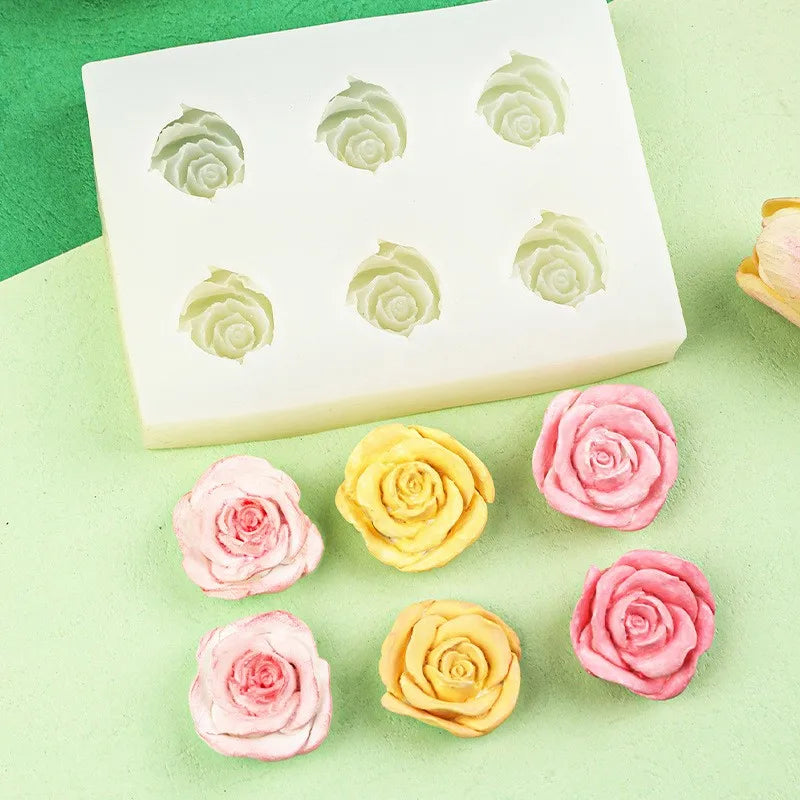 DIY Rose Silicone Mold 3D Flower Shape Cake