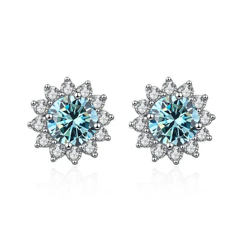 JoyceJelly 1 carat D Color Moissanite Diamond Earrings