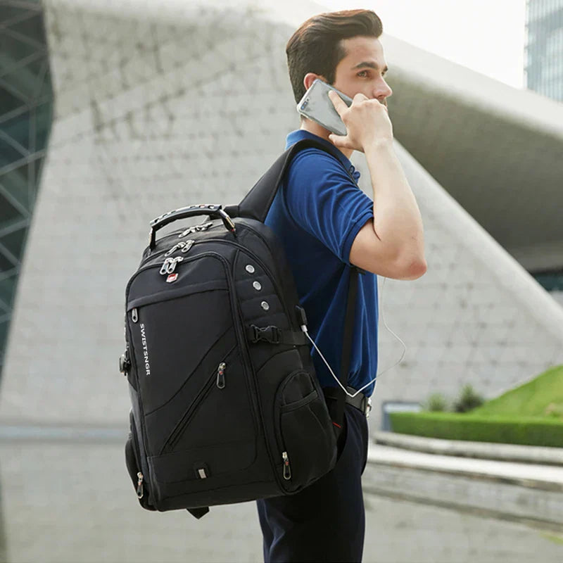 Waterproof Backpacks USB Charging School Bag Antitheft Men