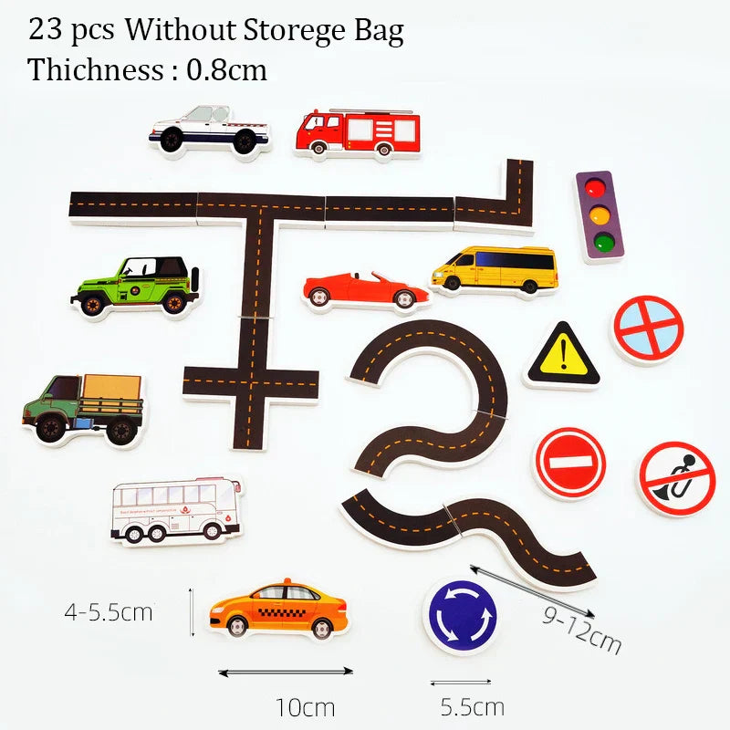 Rail Traffic Vehicle Bath Toys Soft EVA Kids