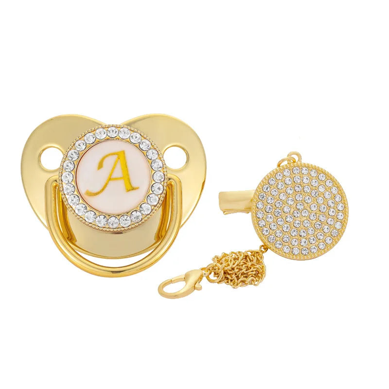 2023New Gold Diamond Baby Pacifier With With Dust