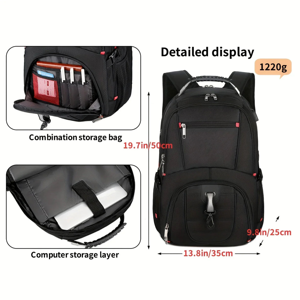 Travel Backpack Oversized 50 Liter Laptop Backpack