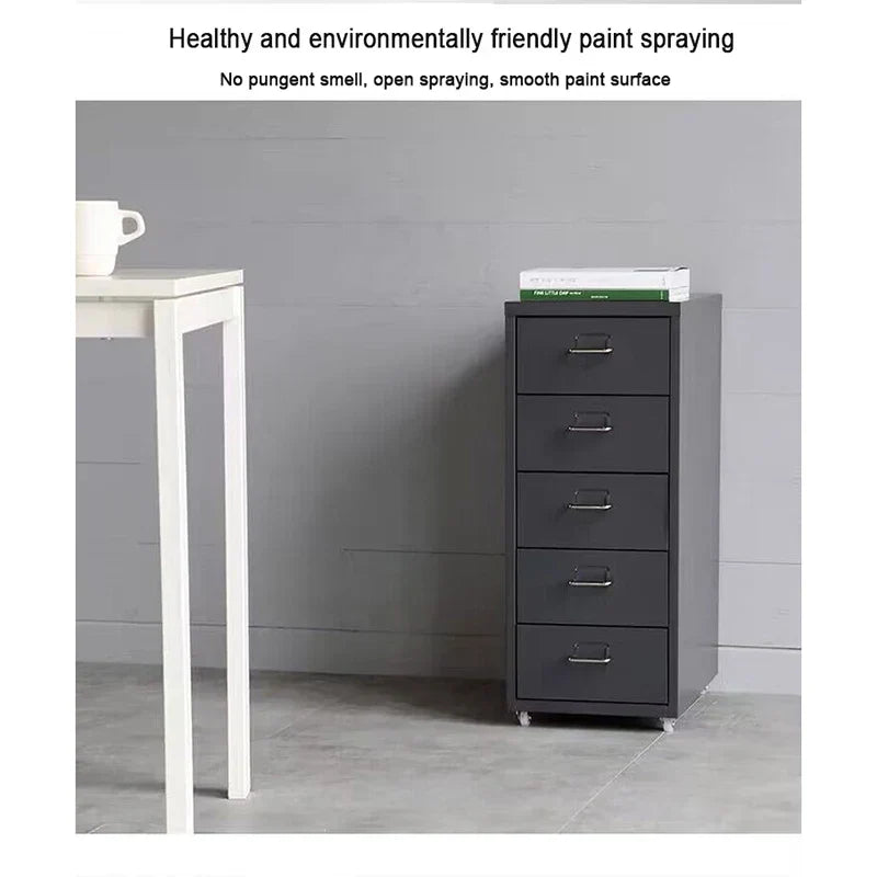 Organizer Office Supplies 5 Drawer Wooden Office Cabinet
