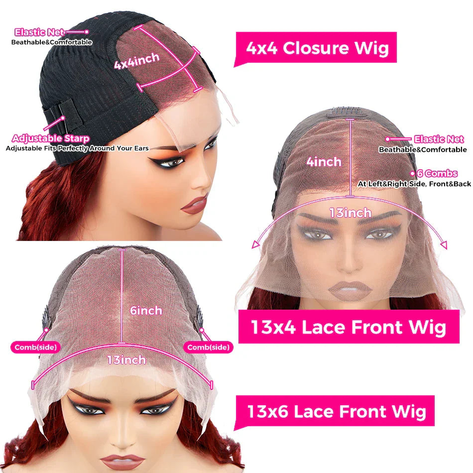 Reddish Brown 13x6 Hd Lace Frontal Wig Preplucked