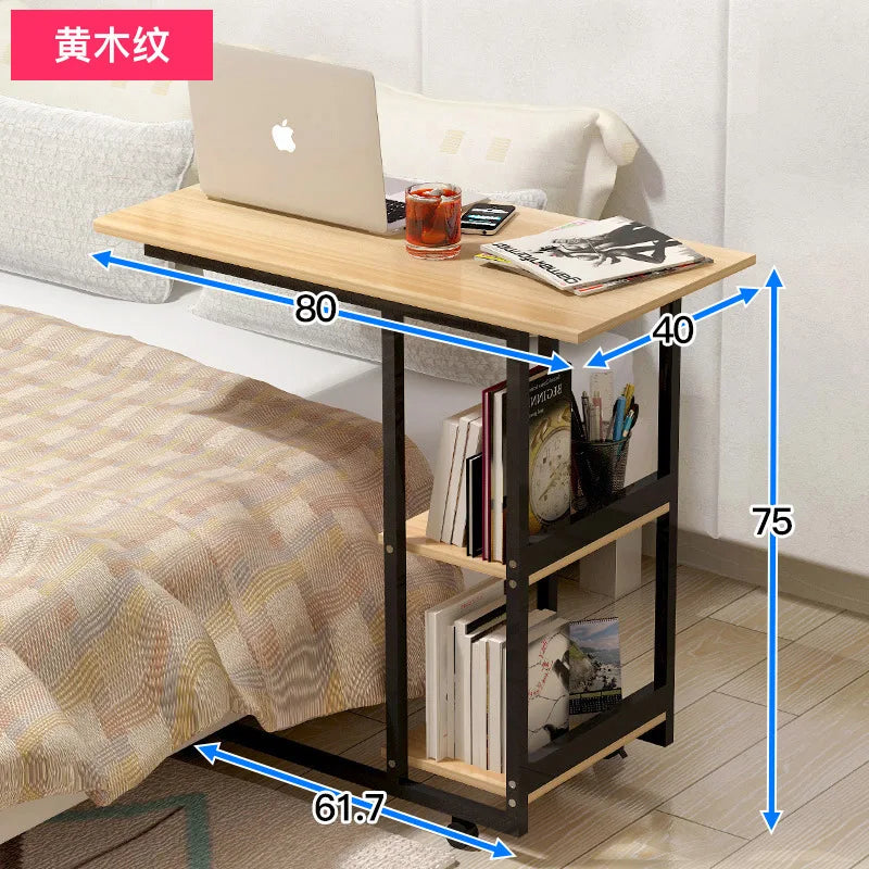 Removeable Laptop Desk with Wheels Wooden Table Computer