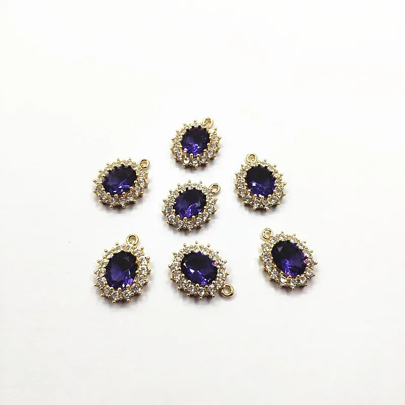19x16mm 30pcs Cubic Zirconia Oval CharmConnectors
