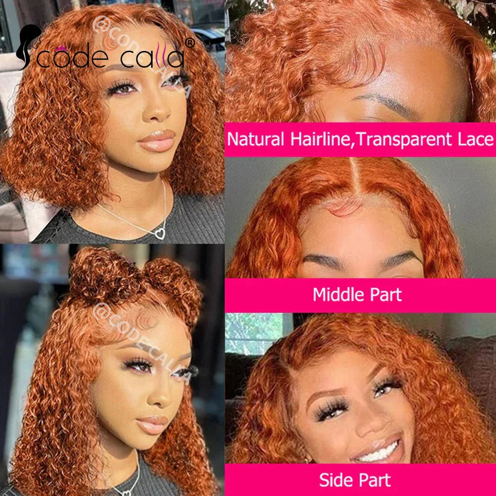 Ginger Lace Front Wig Human Hair HD Transparent