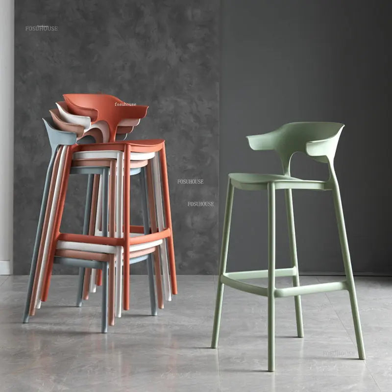 Nordic Plastic Living Room Leisure Bar Chairs Modern