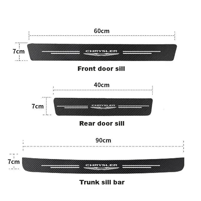 Car Door Sill Protector Carbon Fiber Threshold Decals