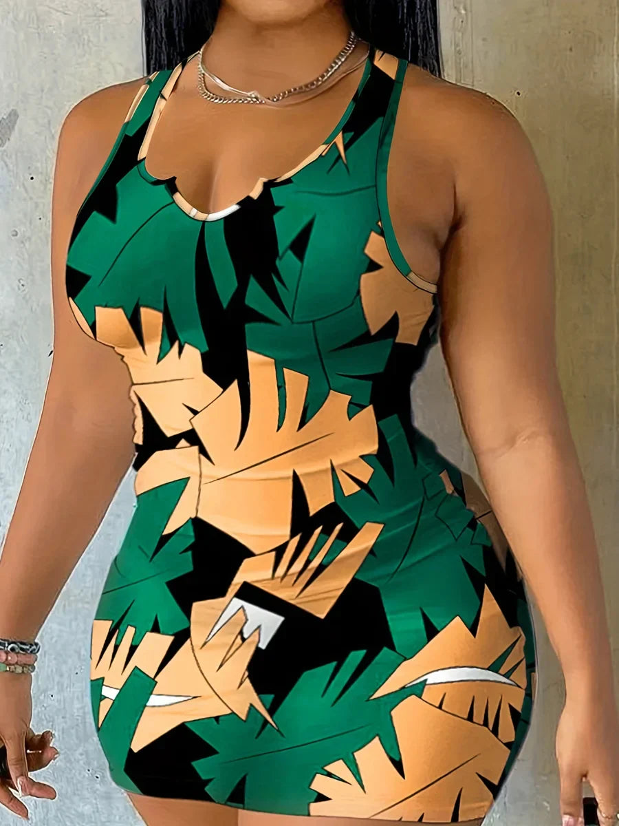 LW Plus Size Leaf Print Sexy Slim-fit Cami